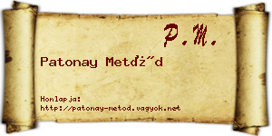 Patonay Metód névjegykártya